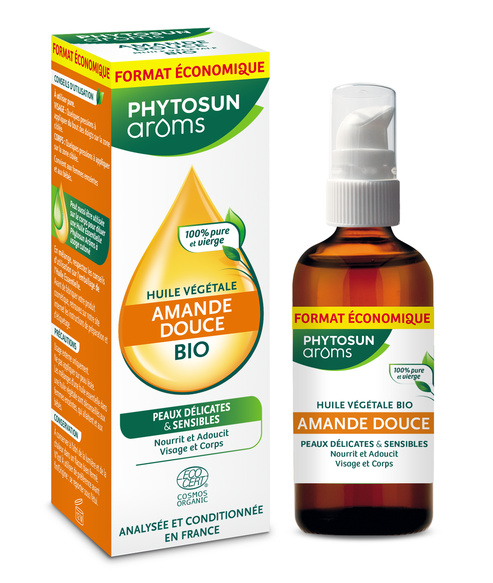 PHYTOSUN AROMS HUILE VEGETALE AMANDE DOUCE 100ML