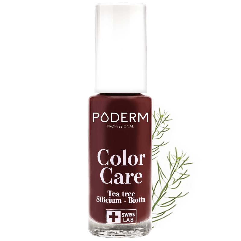 PODERM COLOR CARE VERNIS A ONGLES TEA TREE ROUGE NOIR 8ML
