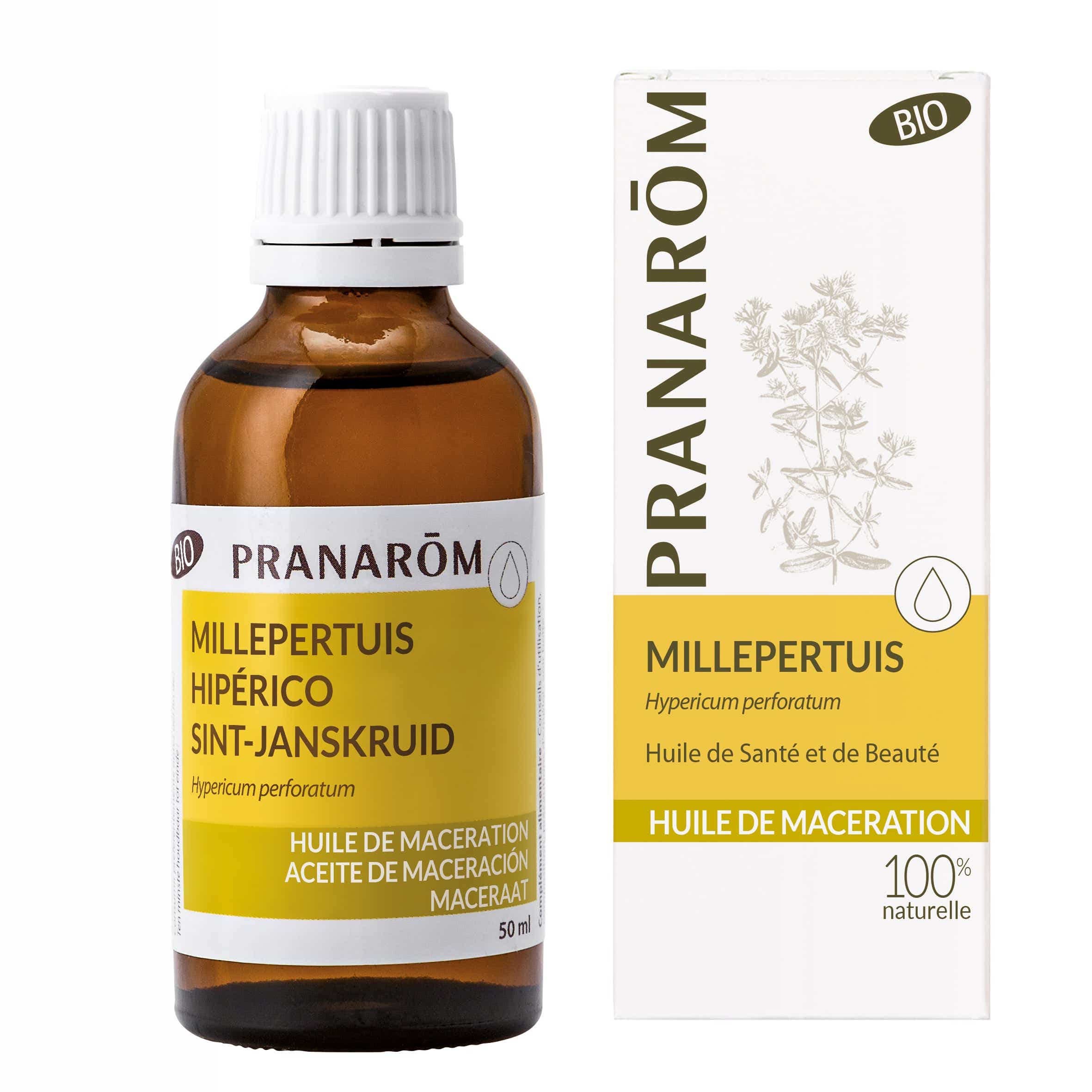 PRANAROM HUILES MILLEPERTUIS HUILE DE MACERATION BIO 50ML