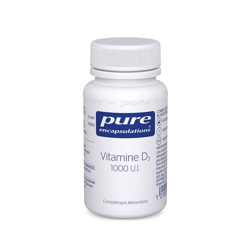 PURE ENCAPSULATIONS VITAMINE D3 1000 UI 60 CAPSULES