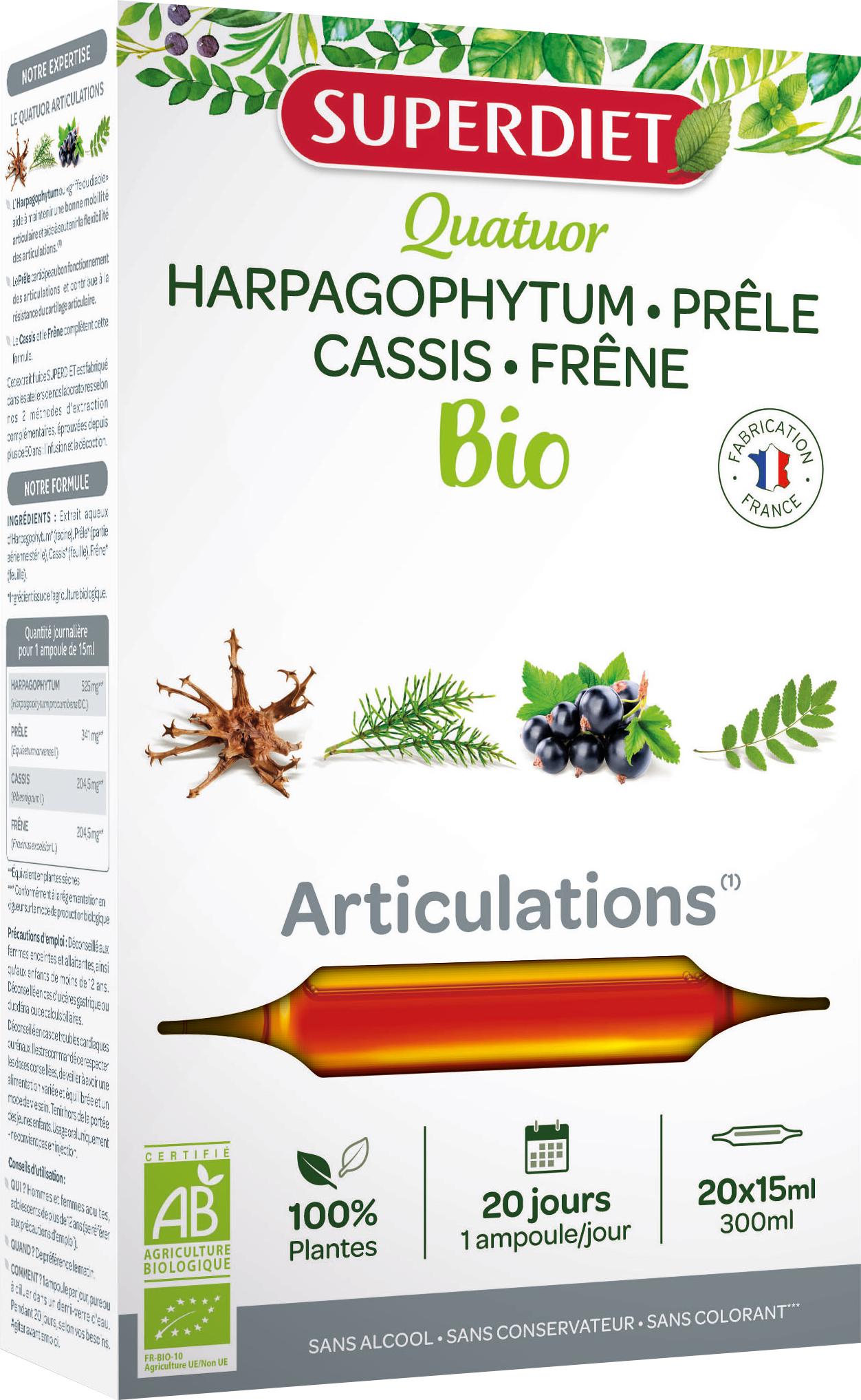 QUATUOR ARTICULATION 20 AMPOULES