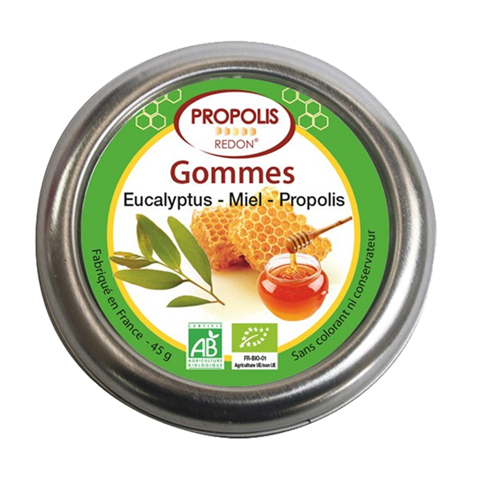 REDON PROPOLIS GOMMES A L EUCALYPTUS BIO MIEL BIO ET PROPOLIS BIO 45G