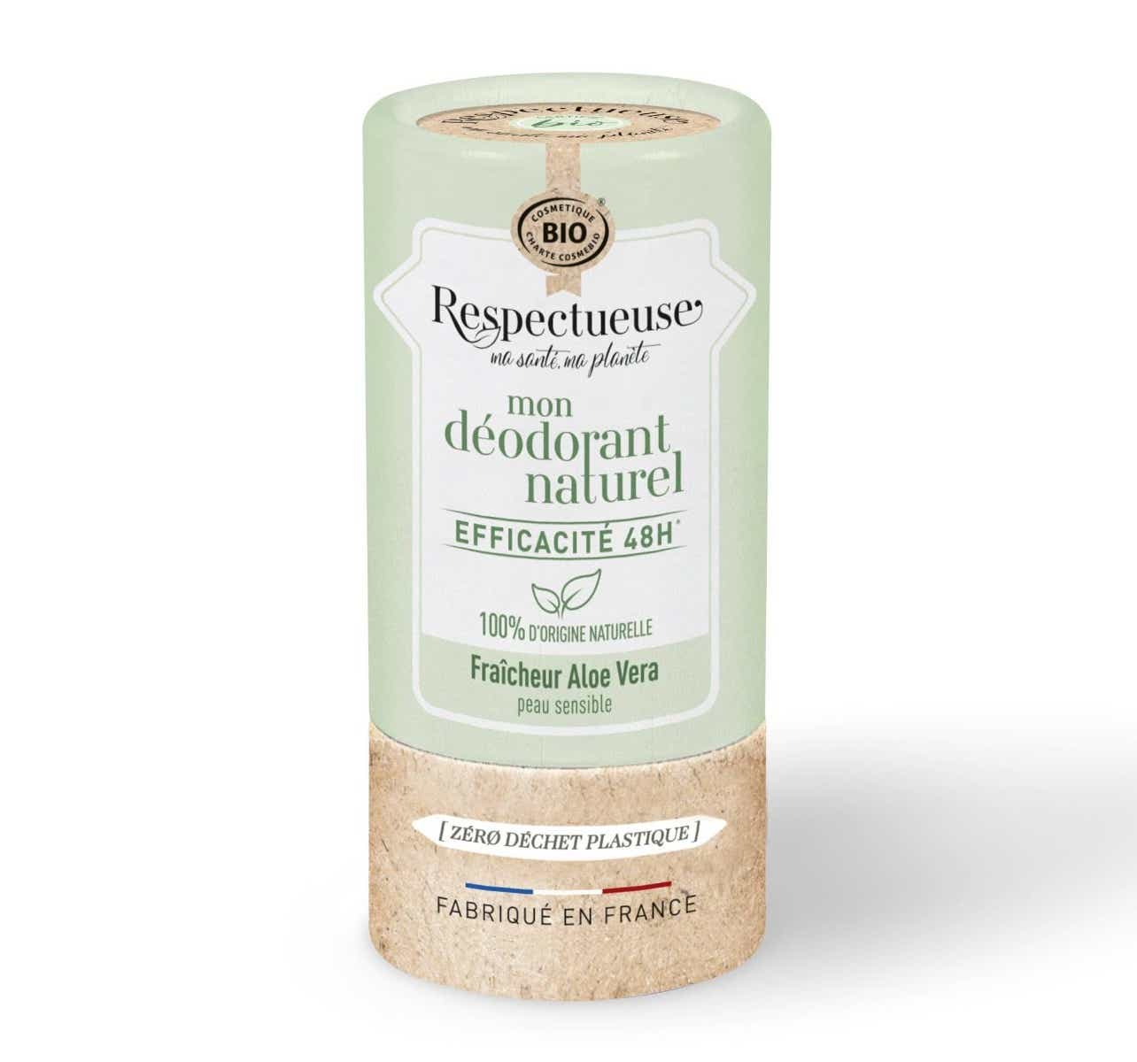 RESPECTUEUSE DEODORANT SOLIDE A L ALOE VERA 48H PEAUX SENSIBLES 50G