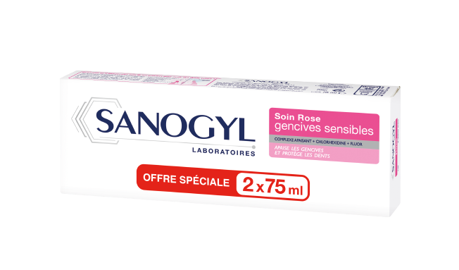SANOGYL ROSE SOIN GENCIVES SENSIBLES DUO 2X75ML