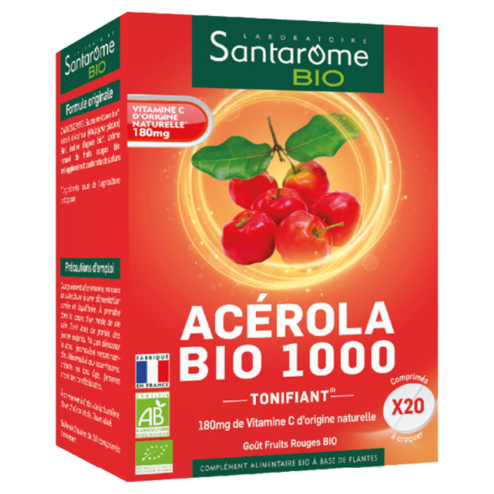 SANTAROME ACEROLA 1000 BIO 20 COMPRIMES A CROQUER