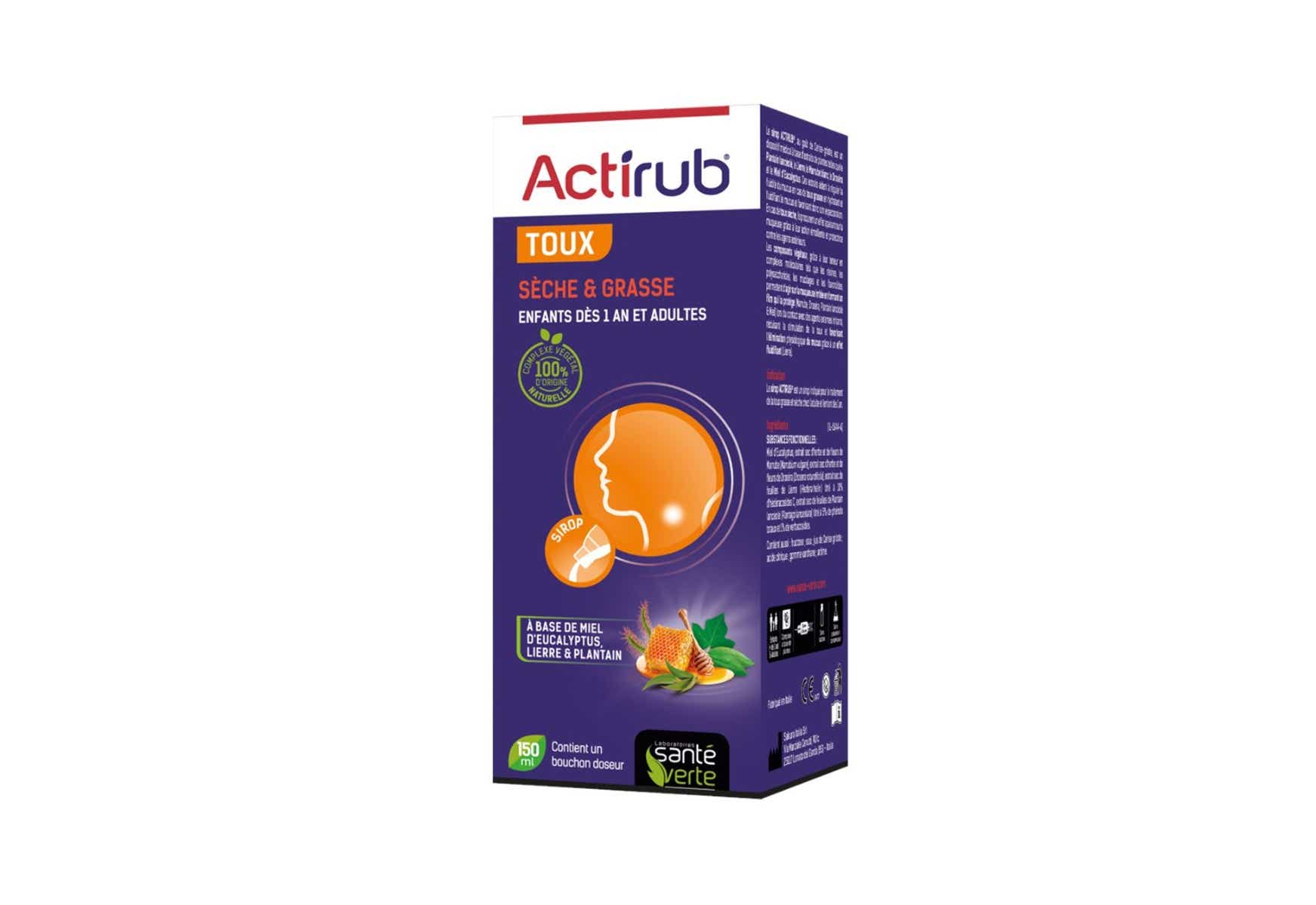 SANTE VERTE ACTIRUB SIROP TOUX SECHE ET GRASSE 150ML
