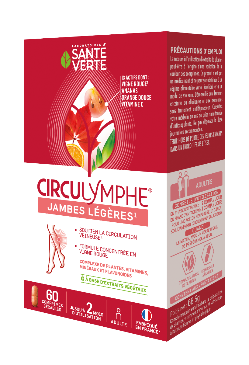 SANTE VERTE CIRCULYMPHE JAMBES LEGERES 60 COMPRIMES