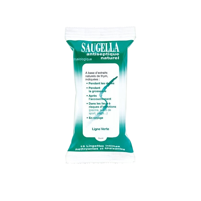 SAUGELLA ANTISEPTIQUE NATUREL 15 LINGETTES