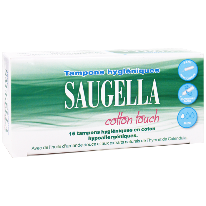 SAUGELLA COTTON TOUCH TAMPONS HYGIENIQUES MINI 16 UNITES