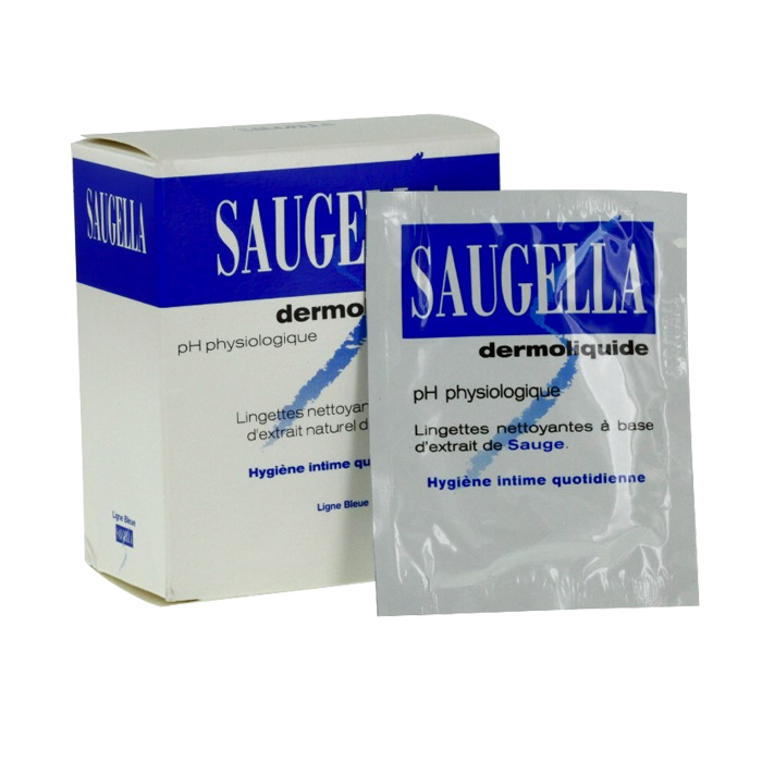 SAUGELLA DERMOLIQUIDE HYGIENE INTIME BOITE DE 10 LINGETTES INDIVIDUELLES