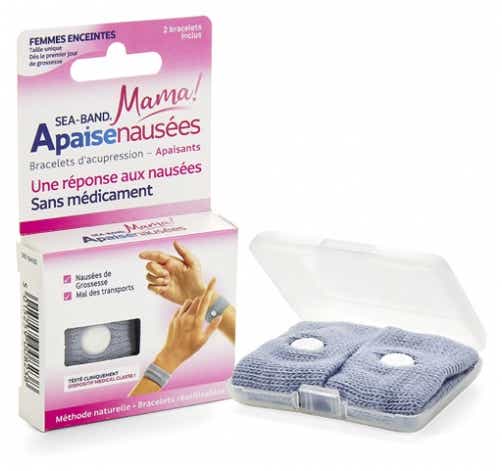 SEABAND MAMA BRACELET ANTI NAUSEES GRIS FEMMES ENCEINTES 2 BRACELETS