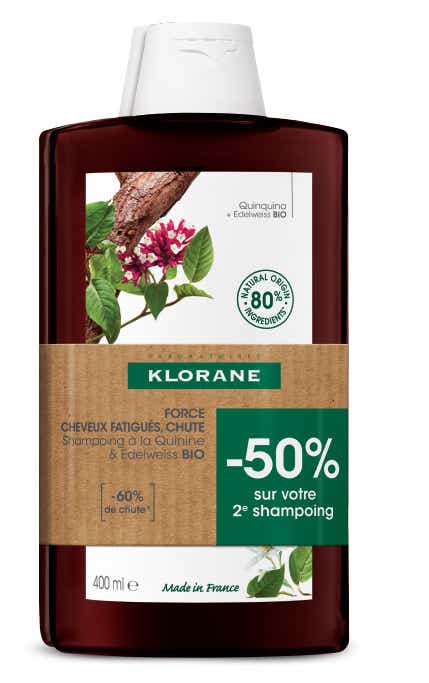 SHAMPOING A LA QUININE ET EDELWEISS BIO CHEVEUX FATIGUES 2X400ML