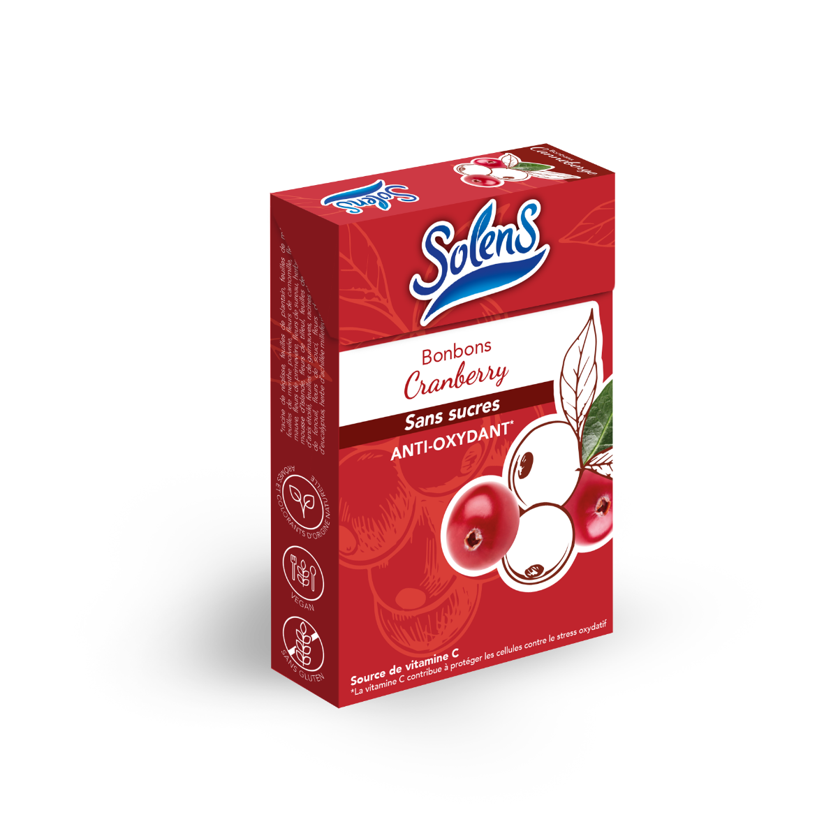 SOLENS BONBONS CANNEBERGE SANS SUCRES 50G