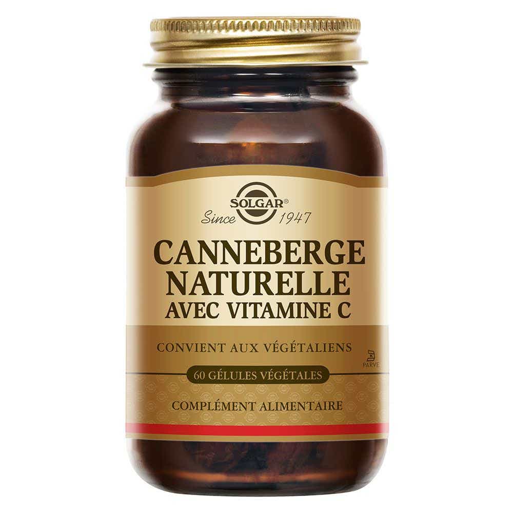 SOLGAR CRANBERRY CANNEBERGE AVEC VITAMINE C 60 GELULES VEGETALES