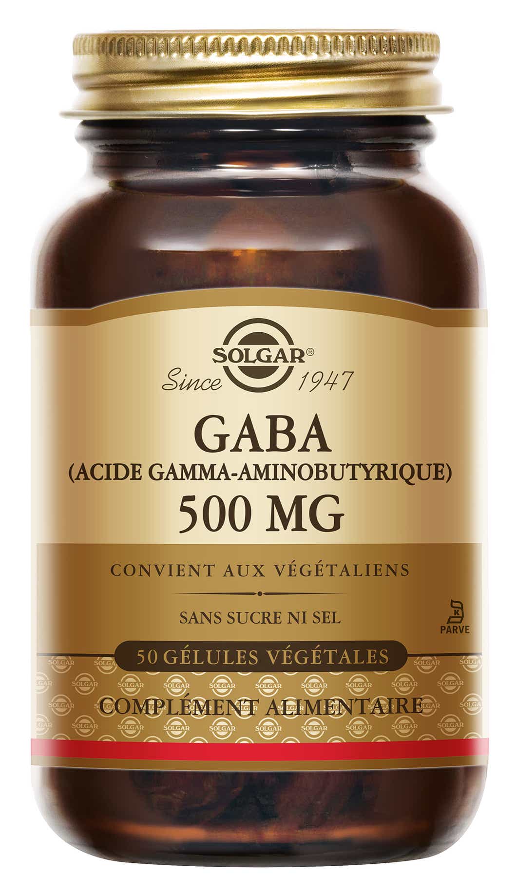 SOLGAR GABA 500 MG 50 GELULES VEGETALES