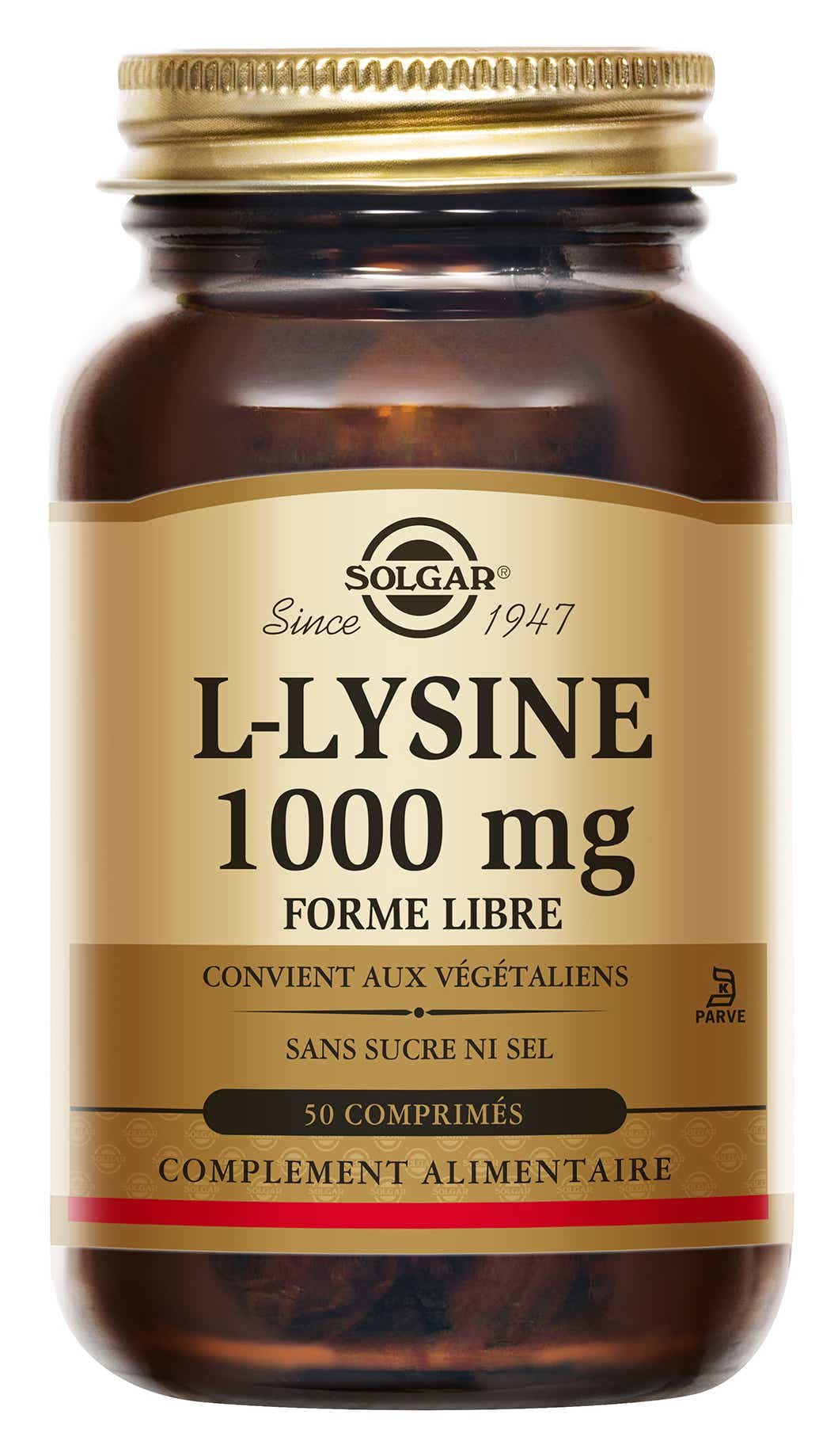SOLGAR L LYSINE 1000MG 50 GELULES