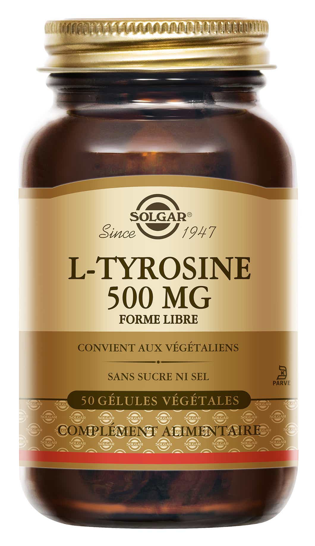 SOLGAR L TYROSINE 500MG 50 GELULES VEGETALES