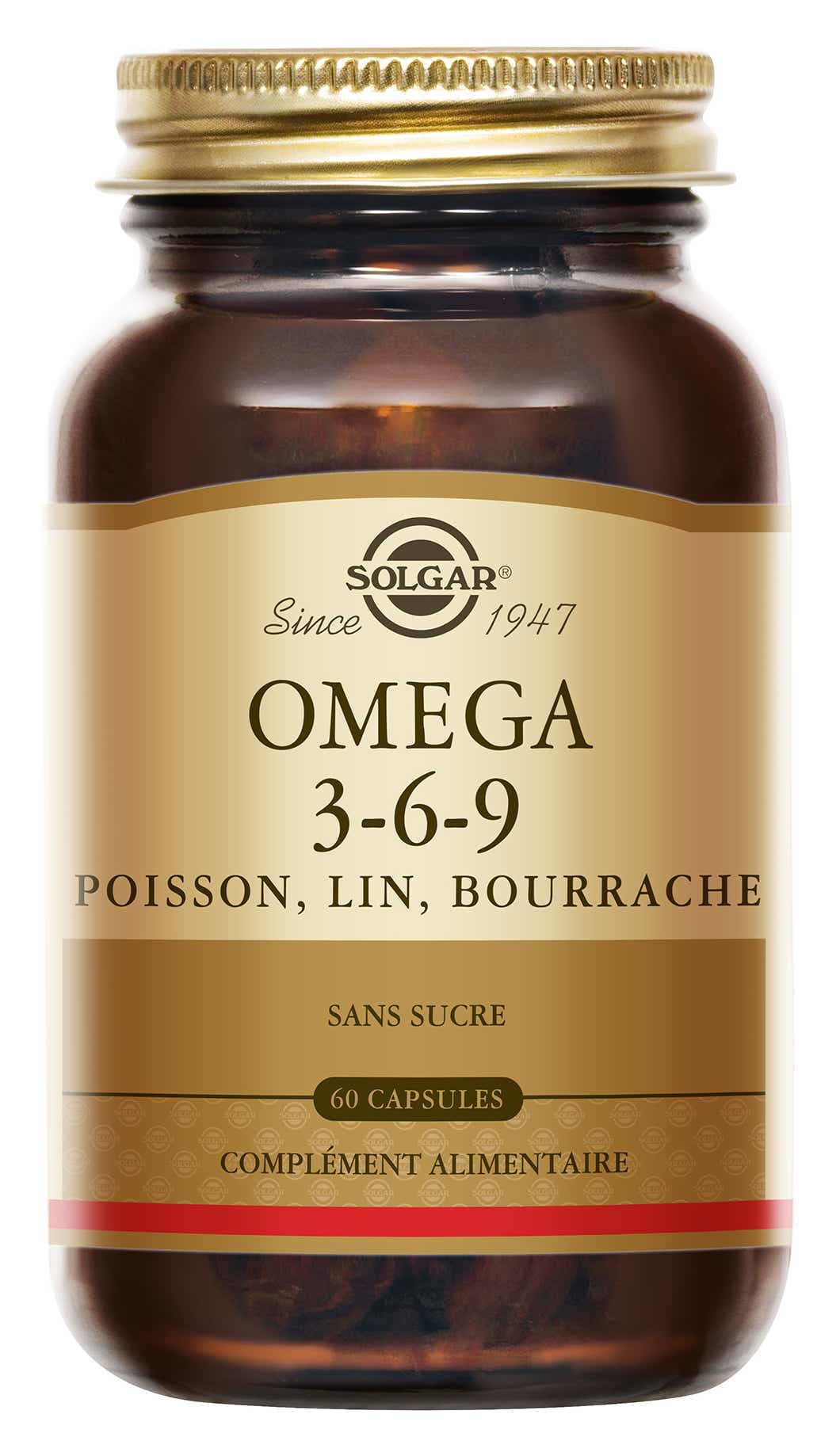 SOLGAR OMEGA 3 6 9 POISSON LIN BOURRACHE 60 CAPSULES