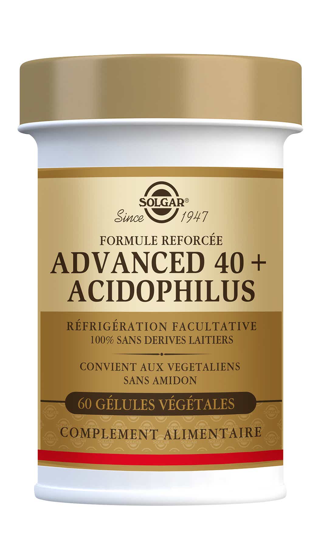 SOLGAR PROBIOTIQUES ADVANCED 40 ACIDOPHILUS 60 GELULES