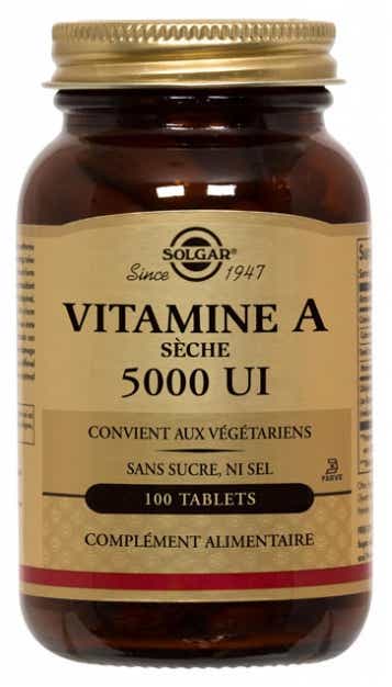 SOLGAR VITAMINE A SECHE 5000 UI 100 COMPRIMES