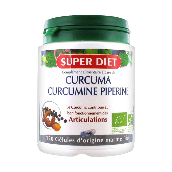 SUPER DIET CURCUMA PIPERINE BIO 120 GELULES