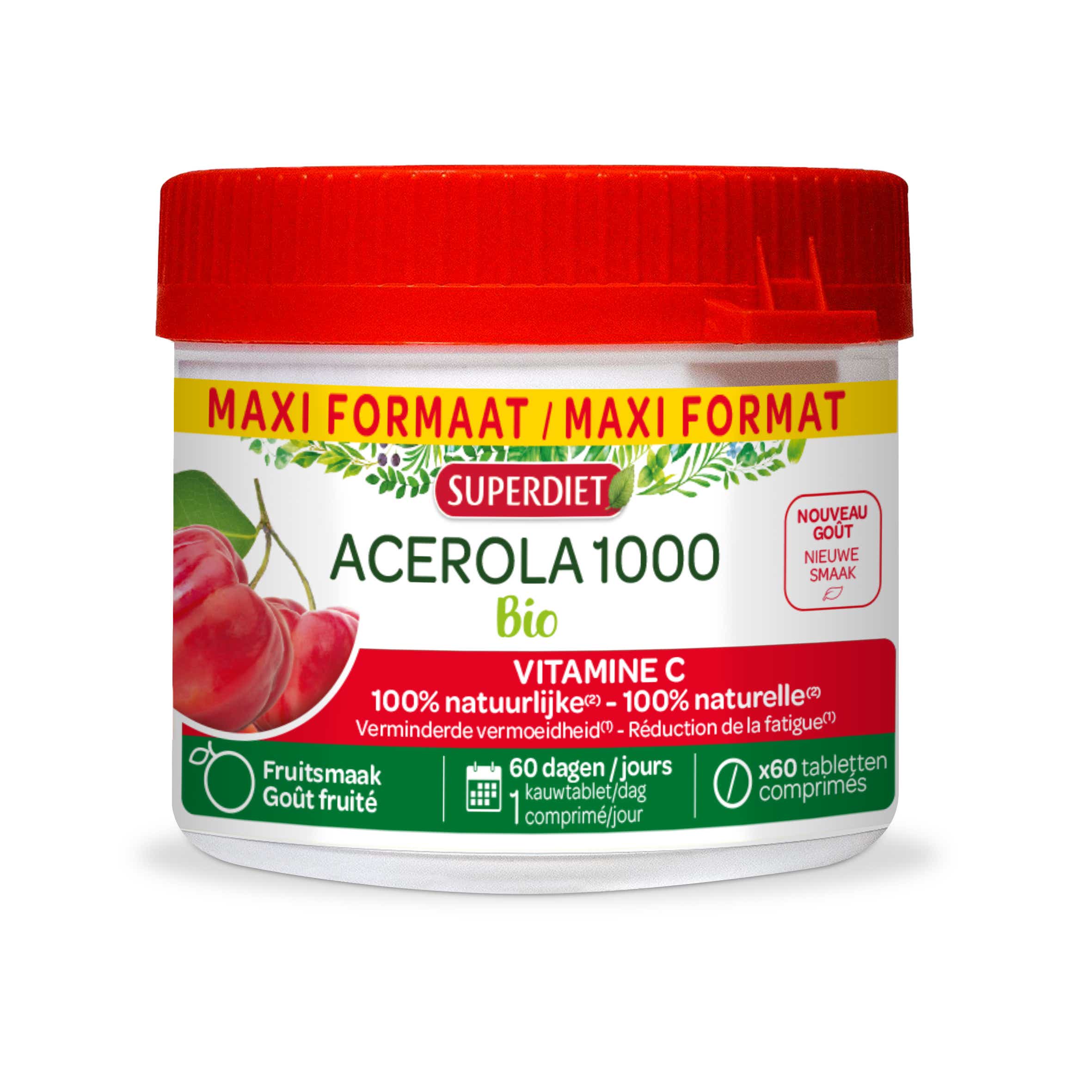 SUPERDIET ACEROLA 1000 BIO 60 COMPRIMES A CROQUER
