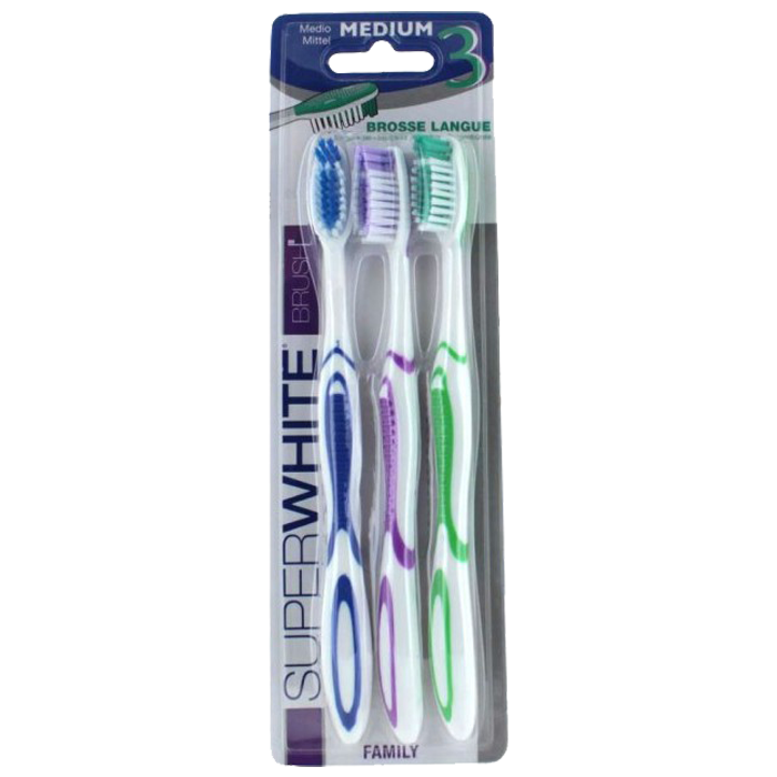 SUPERWHITE BROSSE A DENTS FAMILY MEDIUM 3 UNITES