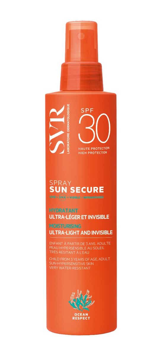SVR SUN SECURE SPRAY SOLAIRE HYDRATANT INVISIBLE SPF30 VISAGE ET CORPS PEAUX SENSIBLES 200ML