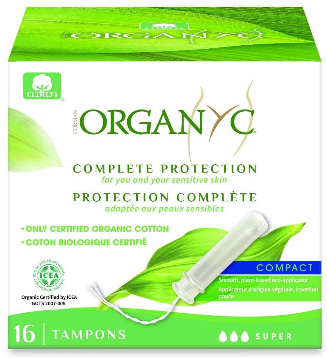 TAMPONS SUPER PLUS SANS APPLICATEUR COTON BIO 16 TAMPONS