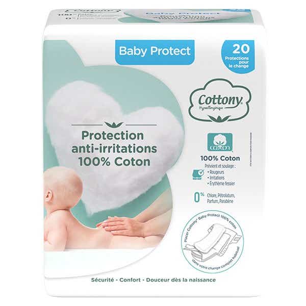 UNYQUE COTTON PROTECT PROTECTIONS POUR LE CHANGE DE BEBE 24 UNITES