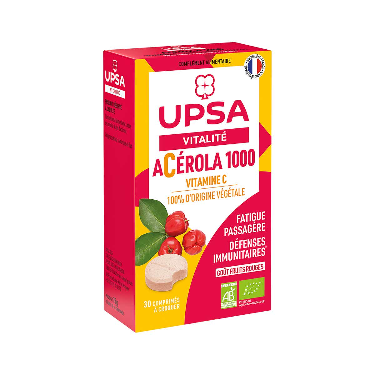 UPSA VITALITE ACEROLA 1000 BIO 30 COMPRIMES A CROQUER