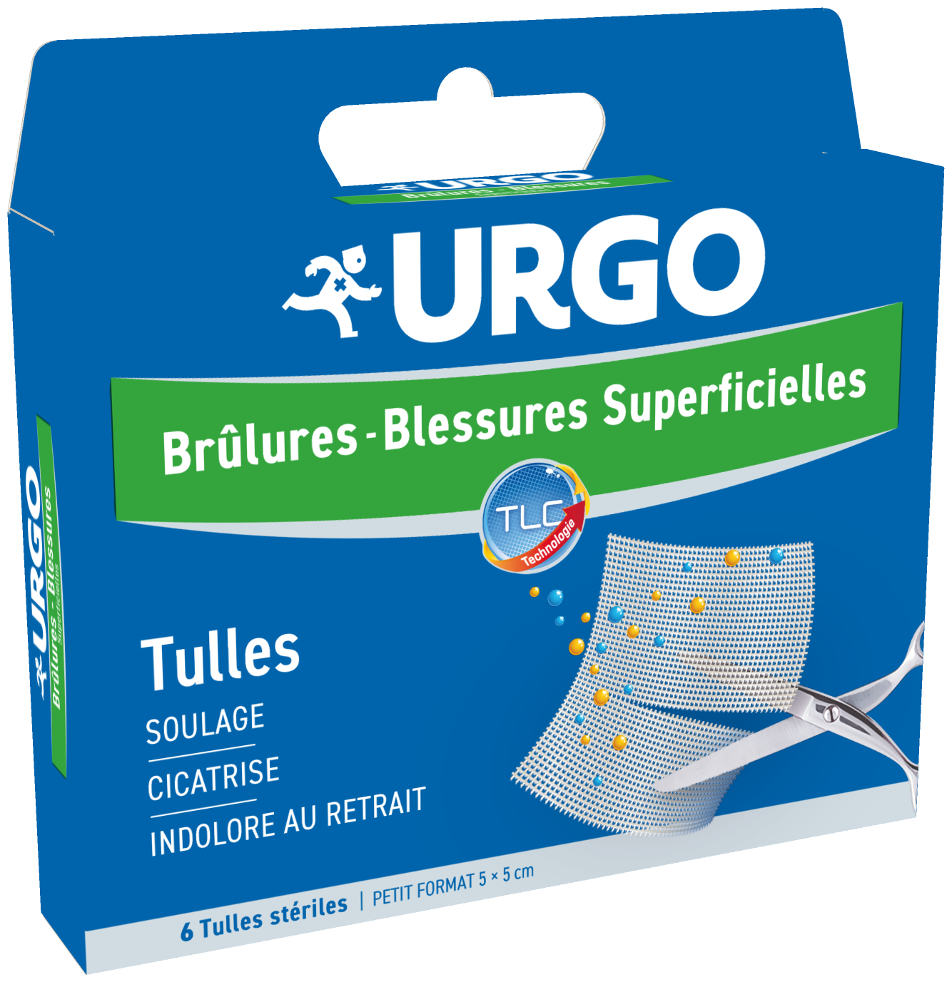 URGO BRULURES BLESSURES SUPERFICIELLES TULLES STERILES PETIT FORMAT 6 UNITES