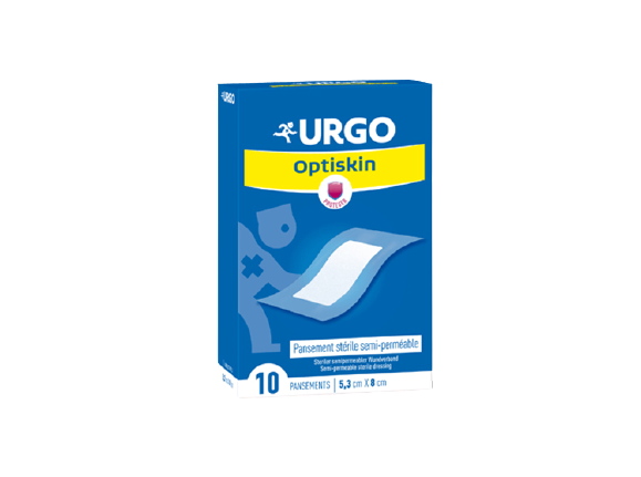 URGO OPTISKIN PANSEMENT STERILE SEMI PERMEABLE 10 UNITES 5 3 X 8 CM