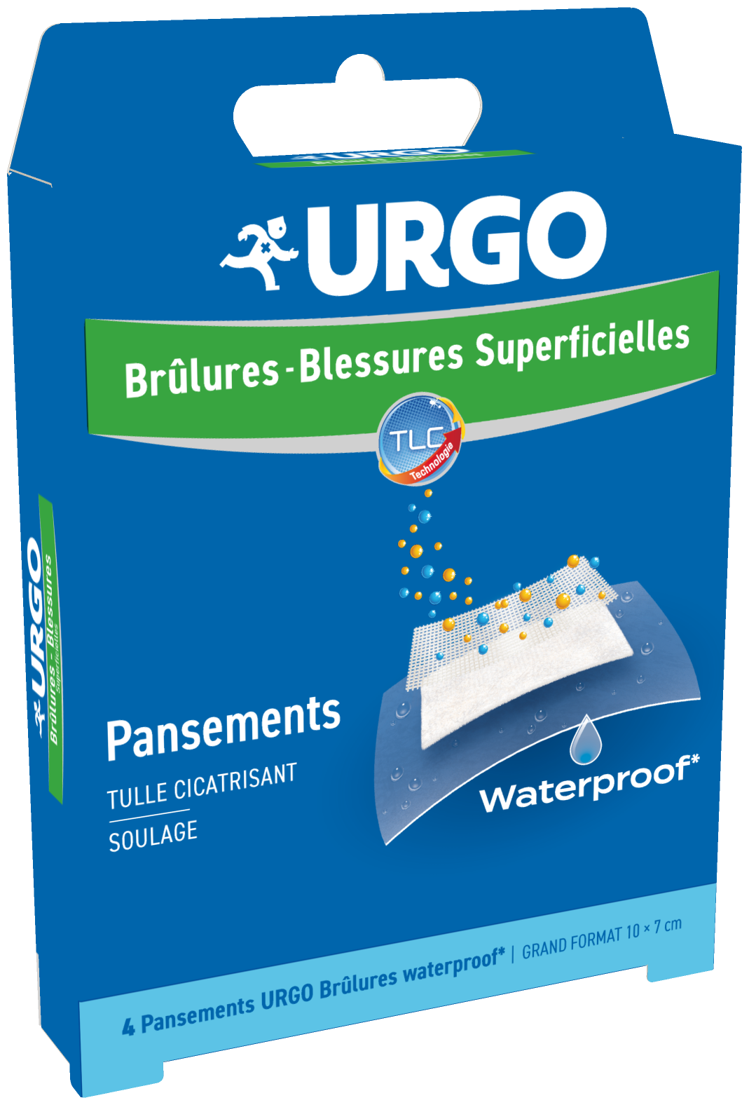 URGO PANSEMENTS BRULURES BLESSURES SUPERFICIELLES WATERPROOF 4 UNITES