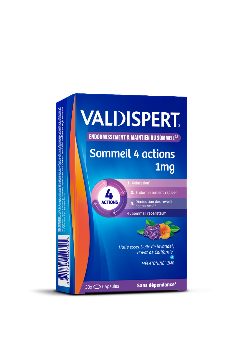 VALDISPERT MELATONINE 1MG 4 ACTIONS 30 CAPSULES