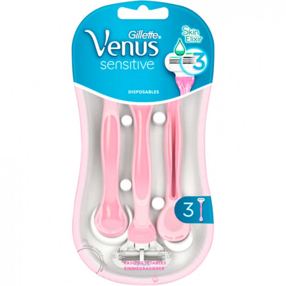 VENUS SENSITIVE RASOIR JETABLE FEMME PEAUX SENSIBLES 3 UNITES
