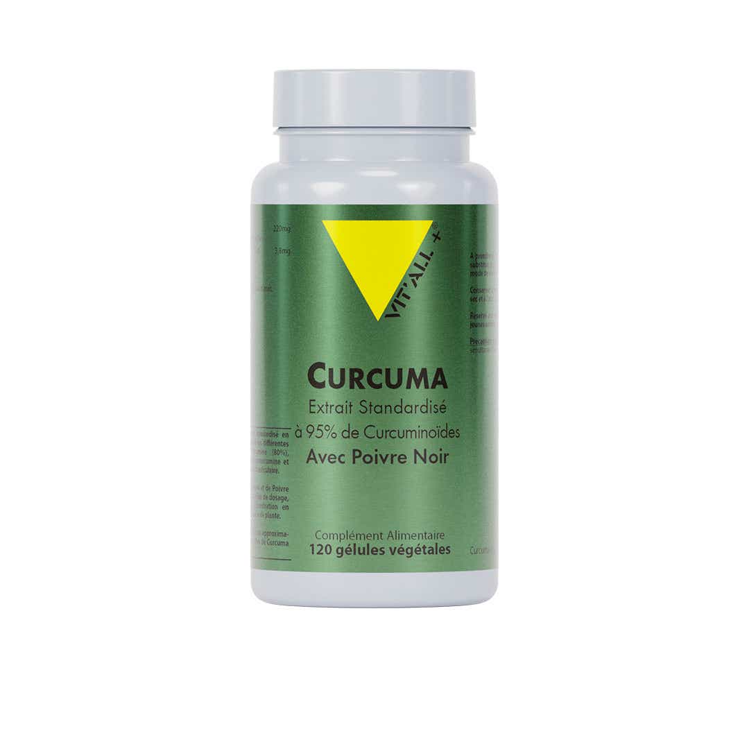 VITALL CURCUMA 220MG AVEC POIVRE NOIR 120 GELULES VEGETALES
