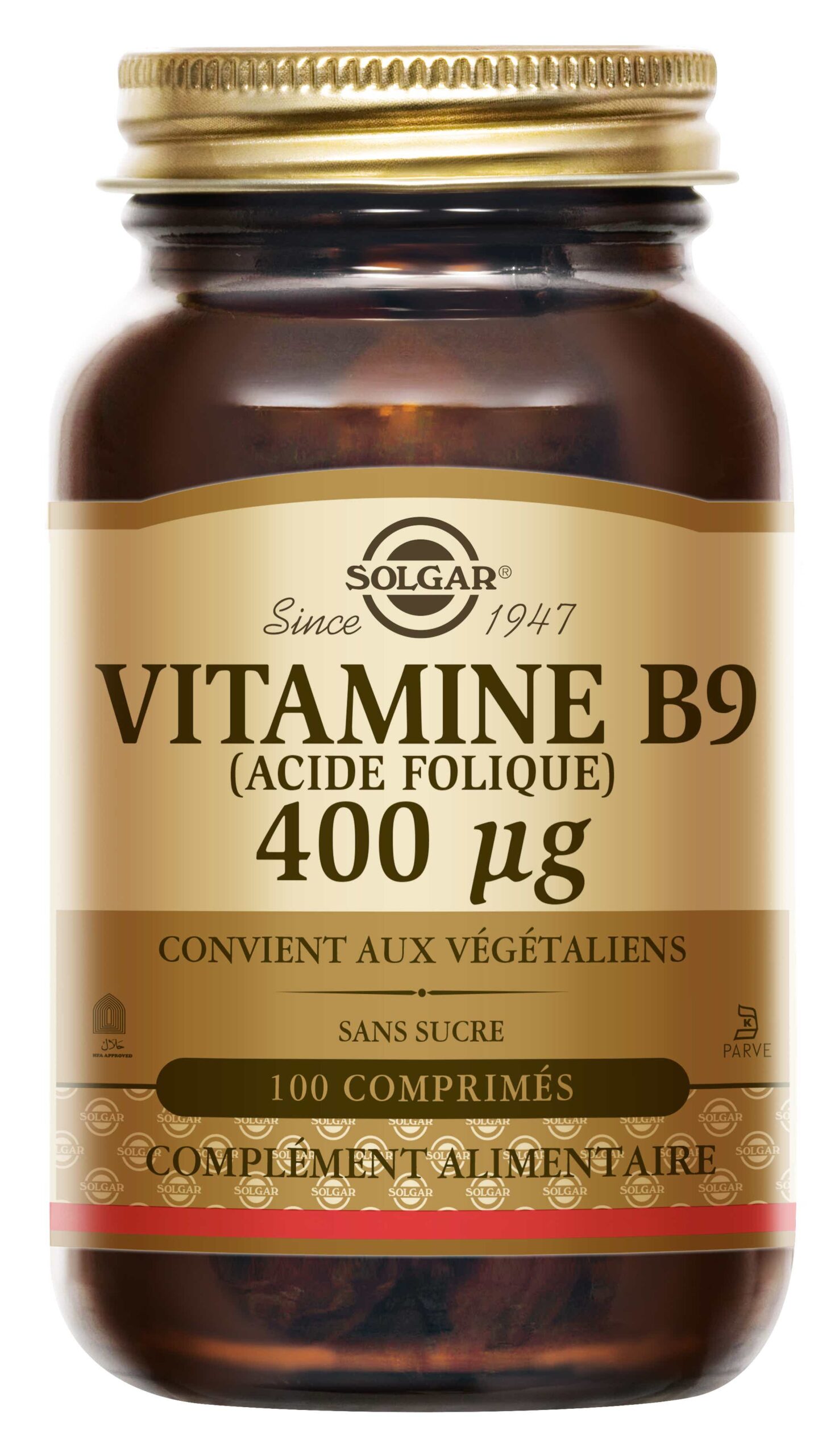 VITAMINE B9 ACIDE FOLIQUE 400 MICROGRAMMES 100 TABLETS COMPRIMES