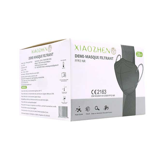 XIAOZHEN DEMI MASQUE FILTRANT FFP2 NR NOIR 28 PIECES