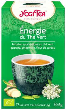 YOGI TEA ENERGIE INFUSION AYURVEDIQUE AU THE VERT 17 SACHETS