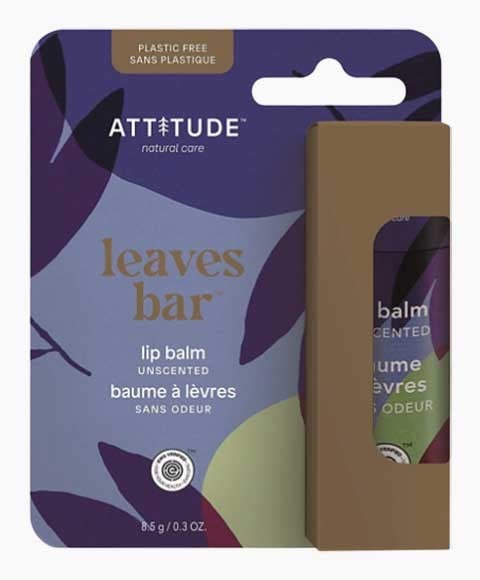 ATTITUDE LEAVES BAR BAUME À LÈVRES SANS PARFUM 