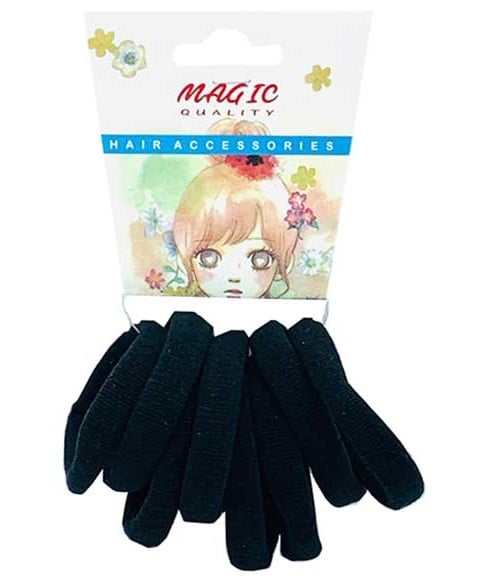 BANDES ÉLASTIQUES POUR CHEVEUX DE QUALITÉ MAGIC NOIRES TP15BLA 