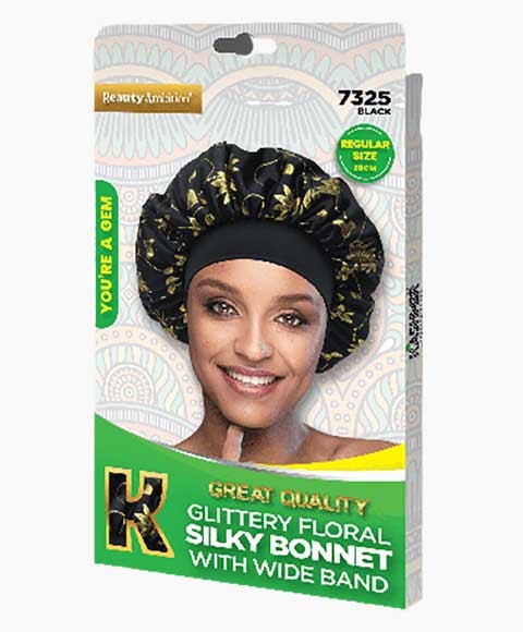 BEAUTY AMBITION Bonnet soyeux floral pailleté de grande qualité