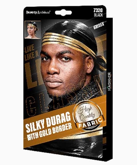 BEAUTY AMBITION DURAG SILKY CLASSIQUE AVEC BORDURE DORÉE 7320