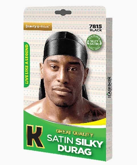 BEAUTY AMBITION DURAG SOYEUX SATINÉ DE GRANDE QUALITÉ 7815 NOIR