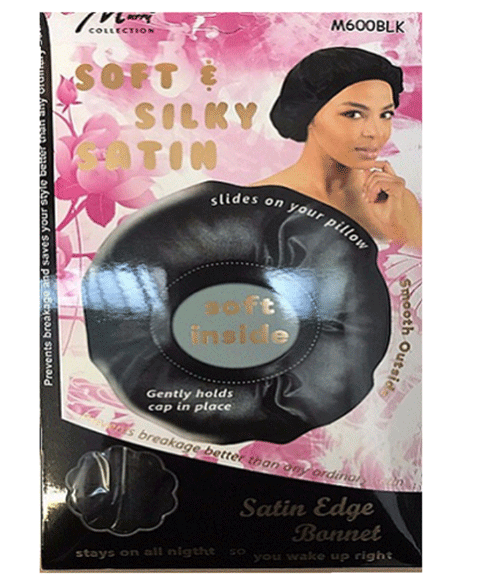 BONNET À BORD EN SATIN DOUX ET SOYEUX M600BLK 