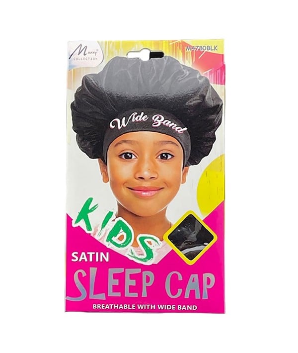 Bonnet de nuit en satin pour enfants de la collection Murry M4780BLK 