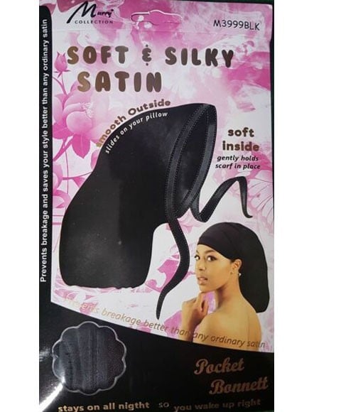 BONNET DE POCHE EN SATIN DOUX ET SOYEUX MURRY M3999BLK 