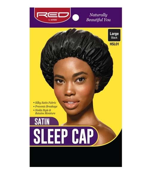 BONNET DE SOMMEIL EN SATIN NOIR HSL01