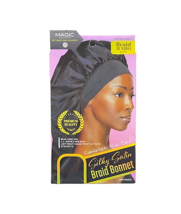 BONNET TRESSÉ EN SATIN SOYEUX DE LA COLLECTION MAGIC BYOG401BLA 